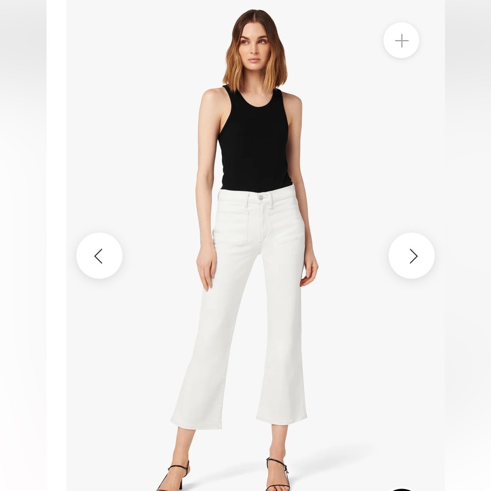 Joie Crisp Cropped White Boot Cut Jeans - Picture 2 of 10